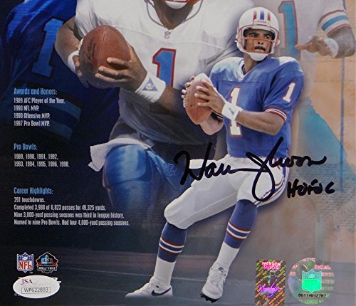 Warren Moon Autographed Houston Oilers 8x10 HOF Poster PF Photo W/ HOF- JSA W Auth - 757 Sports Collectibles