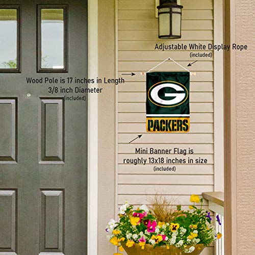 Green Bay Packers Banner Window Wall Hanging Flag with Suction Cup - 757 Sports Collectibles