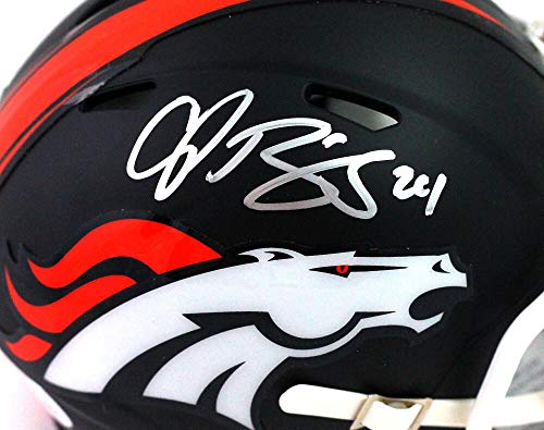 Champ Bailey Signed Broncos Flat Black Speed Mini Helmet - Beckett W Silver - 757 Sports Collectibles