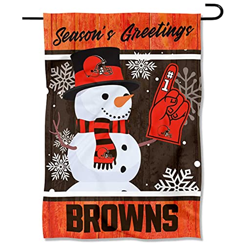 Cleveland Browns Holiday Winter Snow Garden Flag Double Sided Banner - 757 Sports Collectibles