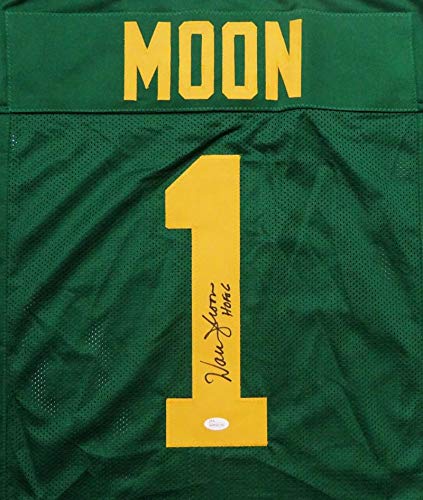 Warren Moon Autographed Green Pro Style Jersey w/HOF- JSA W Authenticated - 757 Sports Collectibles