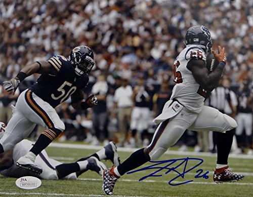 Lamar Miller Autographed Blue Houston Texans 8x10 Running Photo- JSA W Auth