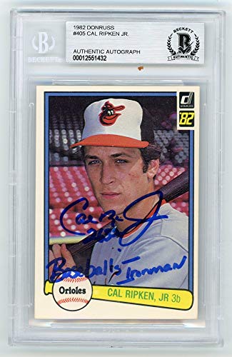 Cal Ripken Jr Baseballs Ironman 1982 Donruss Autographed Card #405 - BAS - 757 Sports Collectibles