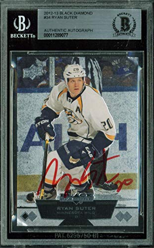 Wild Ryan Suter Authentic Signed 2013 Black Diamond #34 Auto Card BAS Slabbed 2 - 757 Sports Collectibles