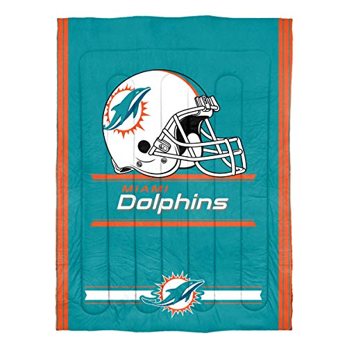 NORTHWEST NFL Miami Dolphins Comforter and Sham Set, Twin, Safety - 757 Sports Collectibles