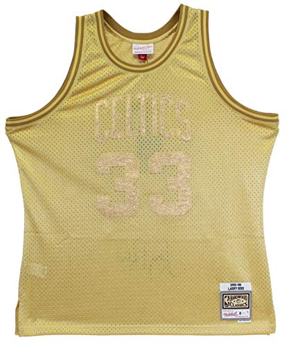 Larry Bird Authentic Signed 1985 Gold M&N HWC Swingman Jersey BAS Witnessed - 757 Sports Collectibles