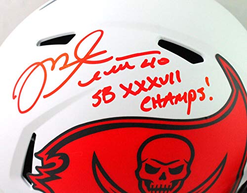 Mike Alstott Autographed Buccaneers Lunar Speed F/S Helmet SBC- Beckett W Red - 757 Sports Collectibles