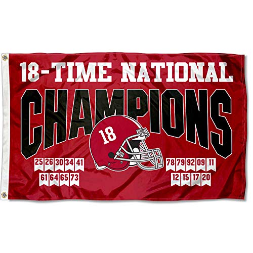 Alabama Crimson Tide 2020 18 Time College Football Champions Banner Flag - 757 Sports Collectibles