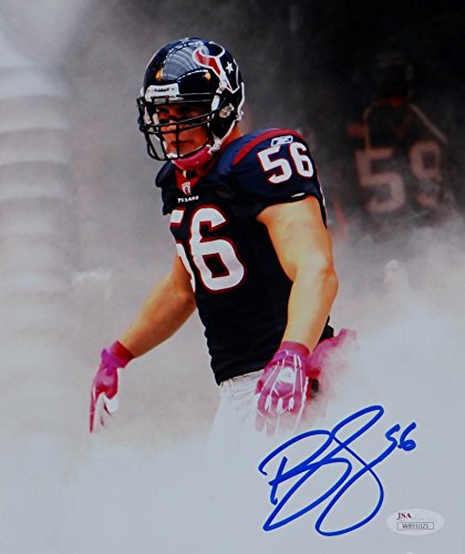 Brian Cushing Signed Texans 8x10 In Smoke/Pink Gloves Photo- JSA W Auth Blue