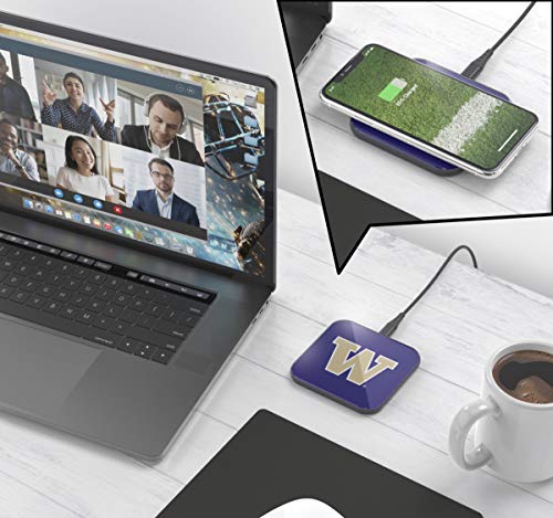 NCAA Washington Huskies Wireless Charging Pad, White - 757 Sports Collectibles