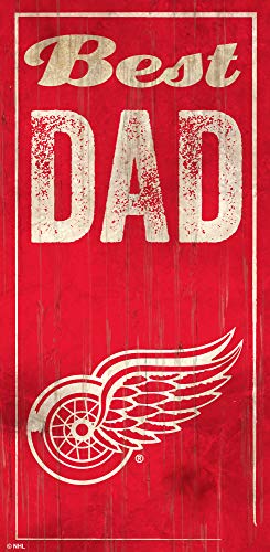 Fan Creations NHL Detroit Red Wings Unisex Detroit Red Wings Best Dad Sign, Team Color, 6 x 12 - 757 Sports Collectibles