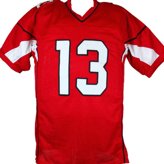 Kurt Warner Autographed Red Pro Style Jersey-Beckett W Hologram Black - 757 Sports Collectibles