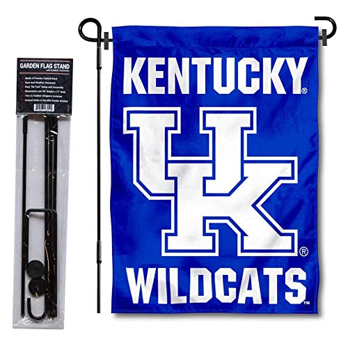 Kentucky Wildcats Wordmark Garden Banner and Flag Stand Pole Holder Set - 757 Sports Collectibles