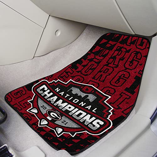 FANMATS Georgia Bulldogs 2021-22 National Champions Carpet Car Mat Set - 2 Pieces - 757 Sports Collectibles