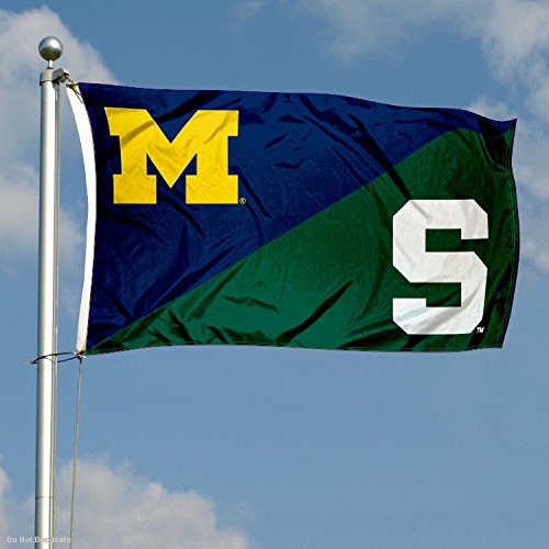 College Flags & Banners Co. Michigan vs. Michigan State House Divided 3x5 Flag - 757 Sports Collectibles