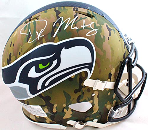 DK Metcalf Autographed Seahawks Authentic Camo F/S Helmet- Beckett W White - 757 Sports Collectibles