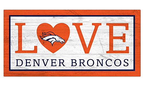 Fan Creations NFL Denver Broncos Unisex Denver Broncos Love Sign, Team Color, 6 x 12 - 757 Sports Collectibles