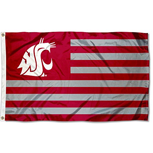 College Flags & Banners Co. Washington State Cougars Stars and Stripes Nation Flag - 757 Sports Collectibles