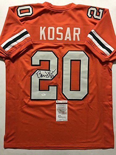 Autographed/Signed Bernie Kosar Miami Orange Football Jersey JSA COA - 757 Sports Collectibles