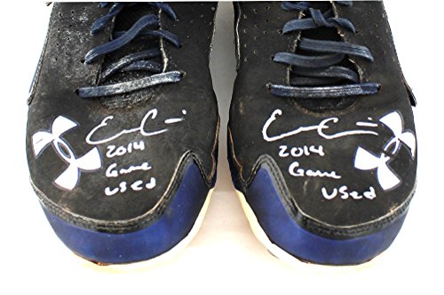 Evan Gattis Autographed/Signed Game Used Blue & Black Under Armor Cleats with "2014 Game Used' Inscription - 757 Sports Collectibles