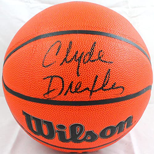 Clyde Drexler Autographed Wilson NBA Basketball - JSA Witnessed Black - 757 Sports Collectibles