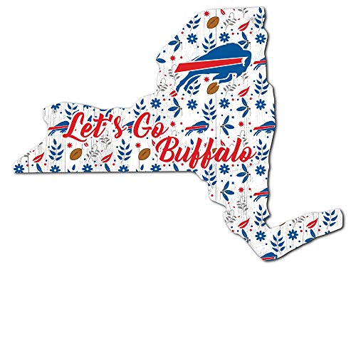 Fan Creations NFL Buffalo Bills Unisex Buffalo Bills Floral State Sign, Team Color, 12 inch - 757 Sports Collectibles