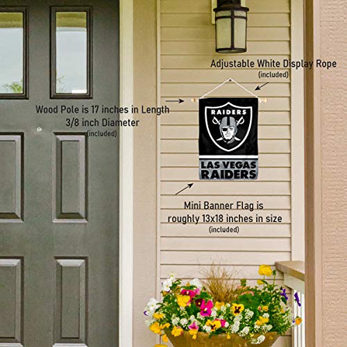 Las Vegas Raiders Banner Window Wall Hanging Flag with Suction Cup - 757 Sports Collectibles