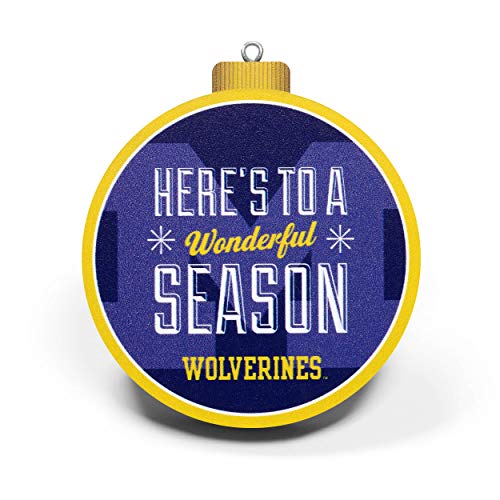 YouTheFan NCAA Michigan Wolverines 3D Logo Series Ornament, team colors - 757 Sports Collectibles