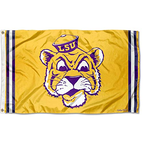 College Flags & Banners Co. Louisiana State LSU Tigers Vintage Retro Throwback 3x5 Banner Flag - 757 Sports Collectibles