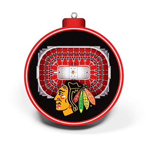 NHL Chicago Blackhawks - United Center 3D StadiumView Ornament3D StadiumView Ornament, Team Colors, Large - 757 Sports Collectibles