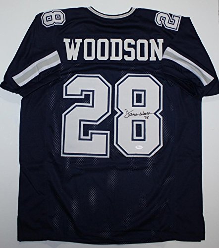 Darren Woodson Autographed Blue Dbl Stitch Pro Style Jersey 8- JSA Witness Authenticated