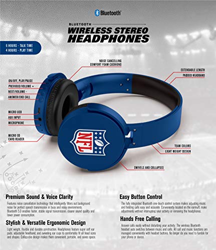 NFL Cleveland Browns Wireless Bluetooth Headphones, Team Color - 757 Sports Collectibles