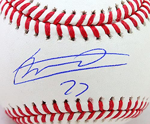 Vladimir Guerrero Jr. Autographed Rawlings OML Baseball-JSA Auth Blue - 757 Sports Collectibles