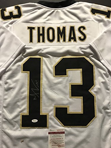 Autographed/Signed Michael Thomas New Orleans White Football Jersey JSA COA