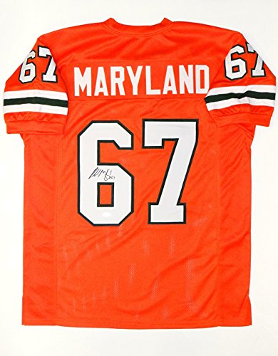 Russell Maryland Autographed Orange College Style Jersey- JSA W Auth