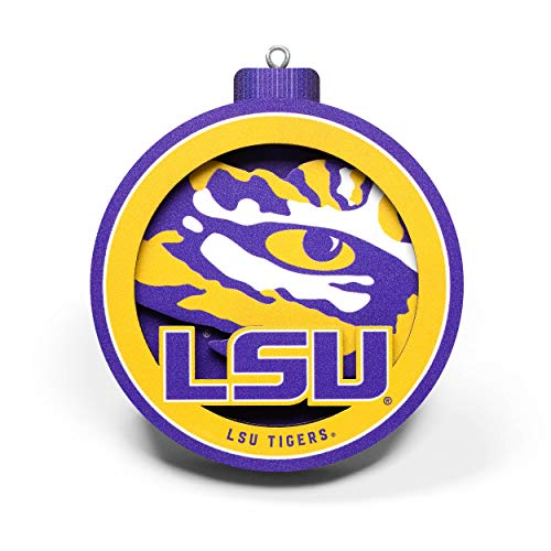 YouTheFan NCAA LSU Tigers 3D Logo Series Ornament, team colors - 757 Sports Collectibles