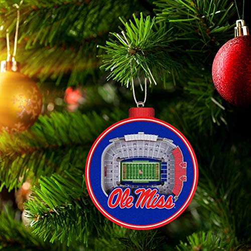 YouTheFan NCAA Mississippi Rebels 3D StadiumView Ornament - Vaught Hemingway Stadium - 757 Sports Collectibles