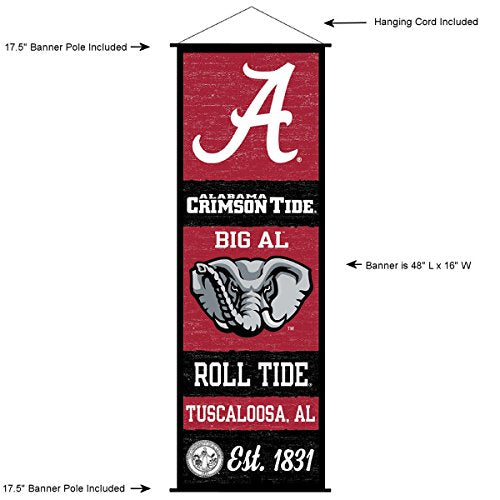 Alabama Crimson Tide Banner and Scroll Sign - 757 Sports Collectibles