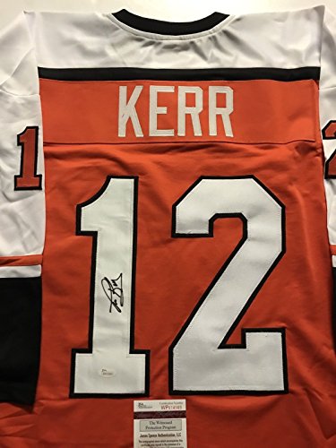 Autographed/Signed Tim Kerr Philadelphia Orange Hockey Jersey JSA COA