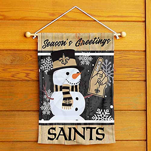 New Orleans Saints Holiday Winter Snow Garden Flag Double Sided Banner - 757 Sports Collectibles