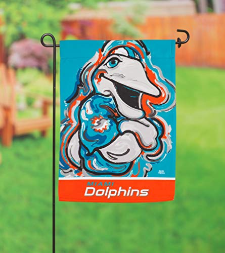 Team Sports America Miami Dolphins Suede Garden Flag 12.5 x 18 Inches Justin Patten - 757 Sports Collectibles