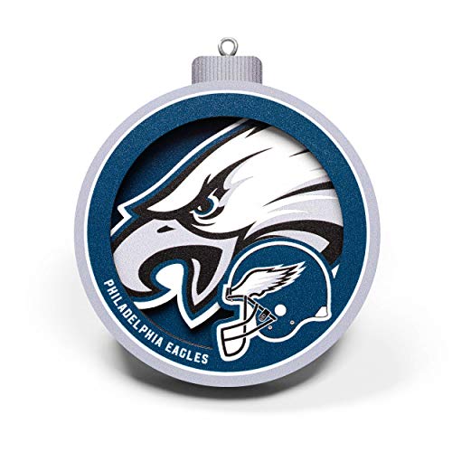 YouTheFan NFL Philadelphia Eagles 3D Logo Series Ornament, team colors - 757 Sports Collectibles