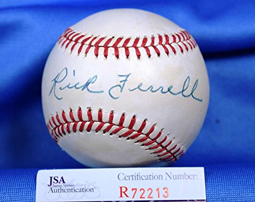 RICK FERRELL JSA COA HAND SIGNeD AMERICAN LEAGUE AUTOGRAPH BASEBALL