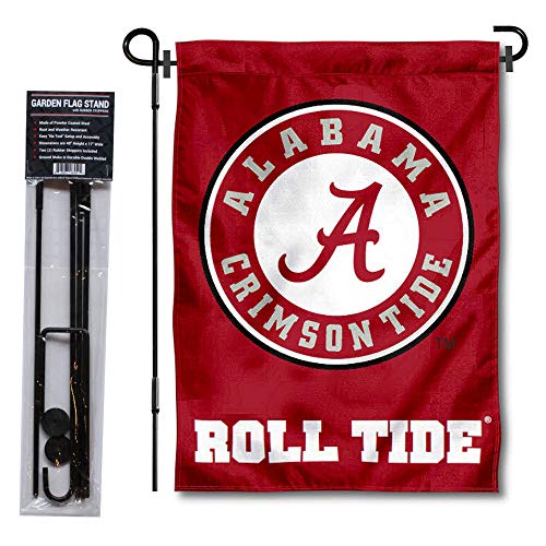 College Flags & Banners Co. Alabama Crimson Tide Garden Flag with Stand Holder - 757 Sports Collectibles