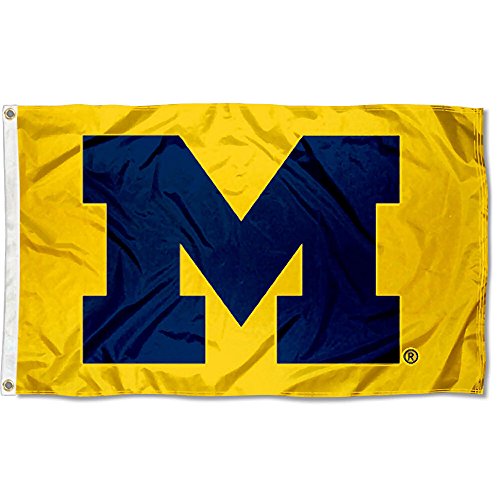 College Flags & Banners Co. Michigan Yellow Large Outdoor Indoor Flag - 757 Sports Collectibles