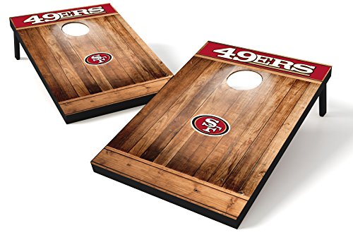 Wild Sports NFL San Francisco 49ers 2'x3' Cornhole Set - Brown Wood Design - 757 Sports Collectibles