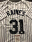 Autographed/Signed Tim Raines New York Pinstripe Baseball Jersey JSA COA