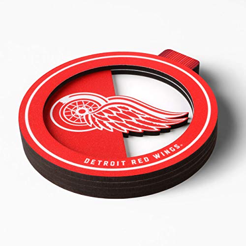 YouTheFan NHL Detroit Red Wings 3D Logo Series Ornament, team colors - 757 Sports Collectibles