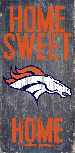 Fan Creations Denver Broncos Official NFL 14.5 inch x 9.5 inch Wood Sign Home Sweet Home 048388 - 757 Sports Collectibles