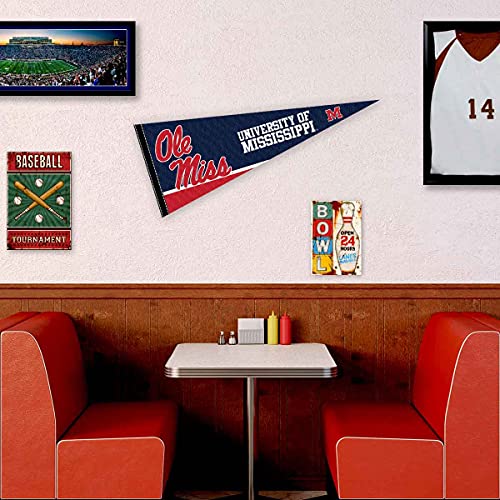 College Flags & Banners Co. Ole Miss Pennant Full Size Felt - 757 Sports Collectibles